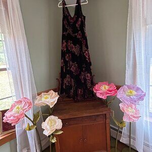 Modcloth x Collectif London Isabella Velvet Floral Dress, UK 18